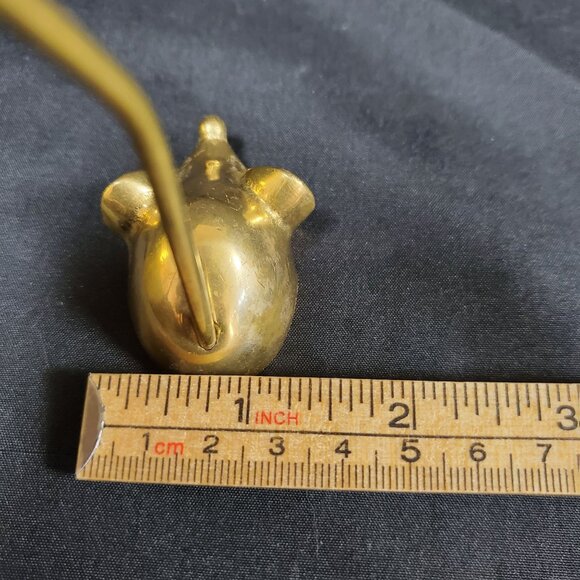 VTG Solid Brass Mouse Note Spike Mid Century Canadian Brass Desk Paper Spike Whi - Picture 8 of 9